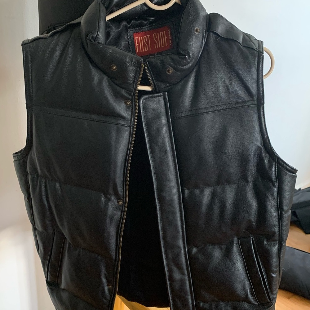 Black leather vest